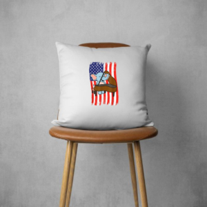 American Flag Elephant Playing Piano Pillows