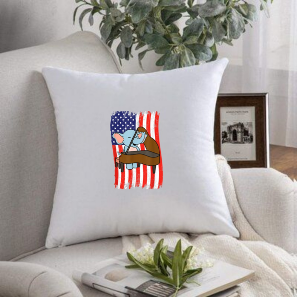 American Flag Elephant Playing Piano Pillows - Image 3