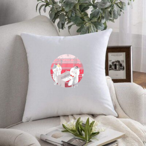 Cat Piano Player Pianist Kitty Cute Animal Lover Piano Pillows - Image 3
