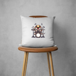 Funny Drummer Bearded Dragon Playing Drum Musician Pillows