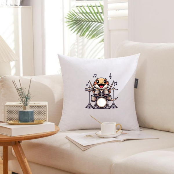 Funny Drummer Bearded Dragon Playing Drum Musician Pillows - Image 4