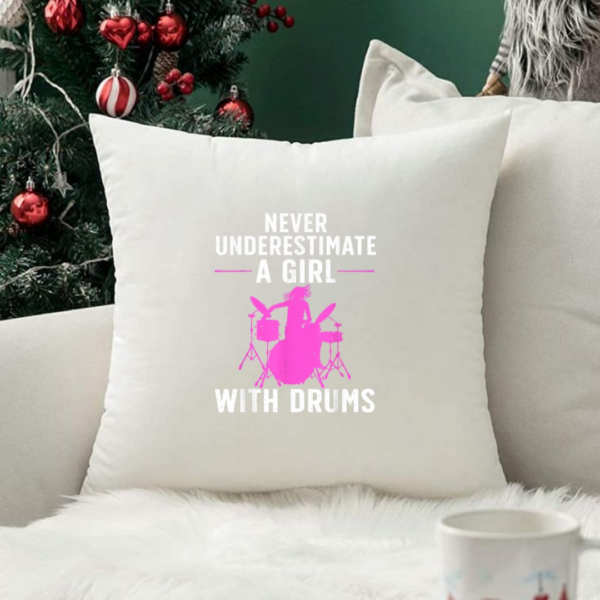 Funny Drummer Design For Women Girls Kids Drums Player Lover Pillows - Image 2