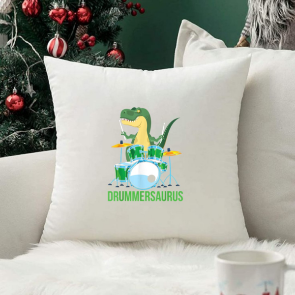 Funny T Rex Percussion Drummersaurus Drummer Boys Gift Drums Pillows - Image 2